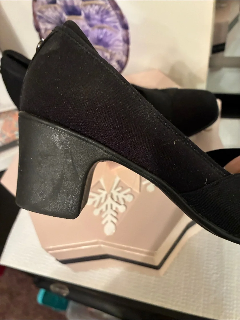 Clarks Black Low Block Heel Dress Pumps